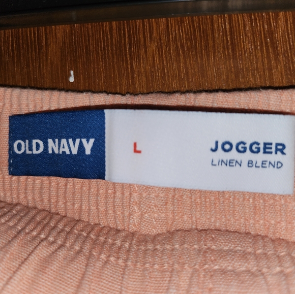 Mens Old Navy Jogger Shorts Linen Blend Size Large Peach in Color - Picture 5 of 6
